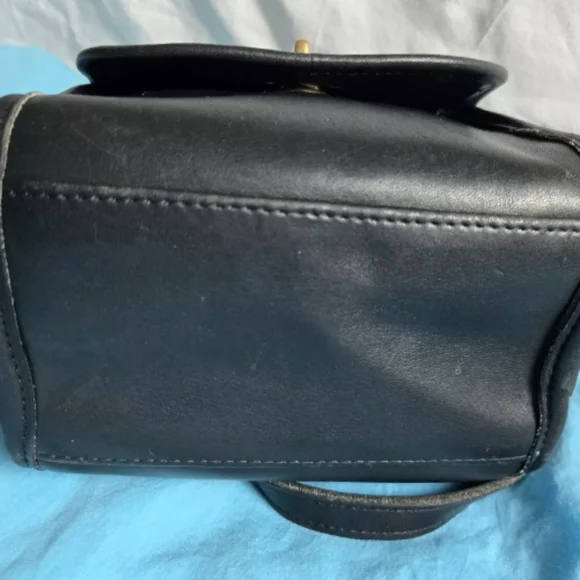 VTG COACH EMMIE FLAP BLACK LEATHER SHOULDER CROSSBODY BAG #9018 - Picture 9 of 9
